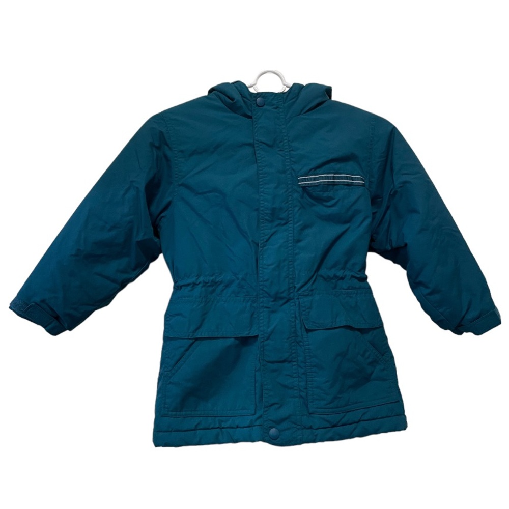 Lands’ End Teal and Navy Blue Fleece Lined Parka Size S 5/6